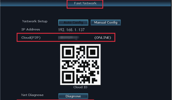 Mạng nhanh NVR hiển thị Cloud (P2P) TRỰC TUYẾN