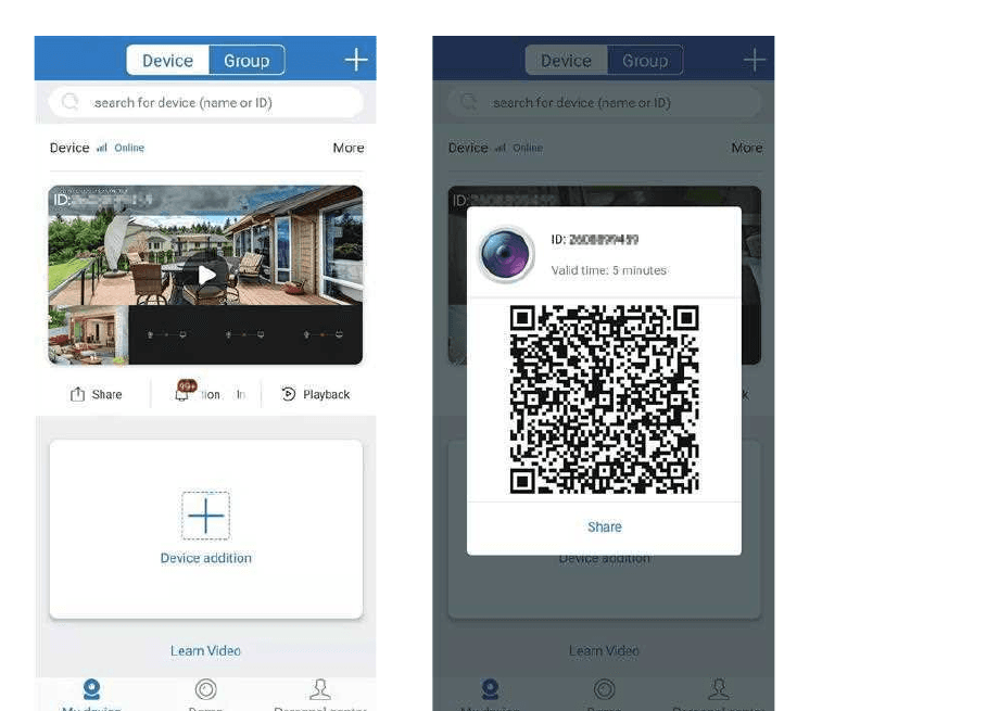 Deling af enheden med en anden konto fra telefon-appen