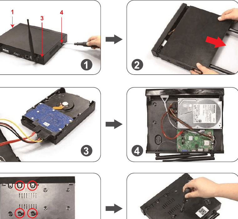 NVR sabit disk kurulum adımları 1'den 6'ya