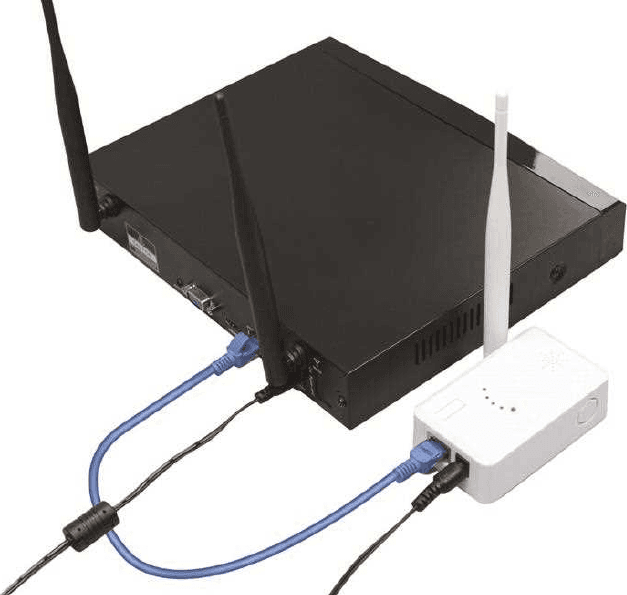 Ethernet kablosuyla IPC tekrarlayıcıya bağlı NVR