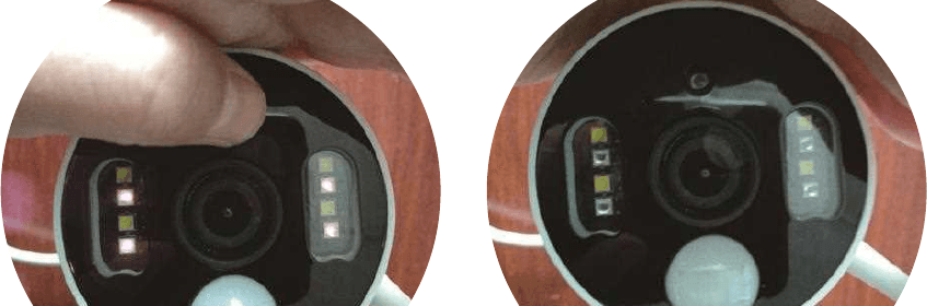 IR-cut filtresini örterek kamera IR-LED'lerini test etme