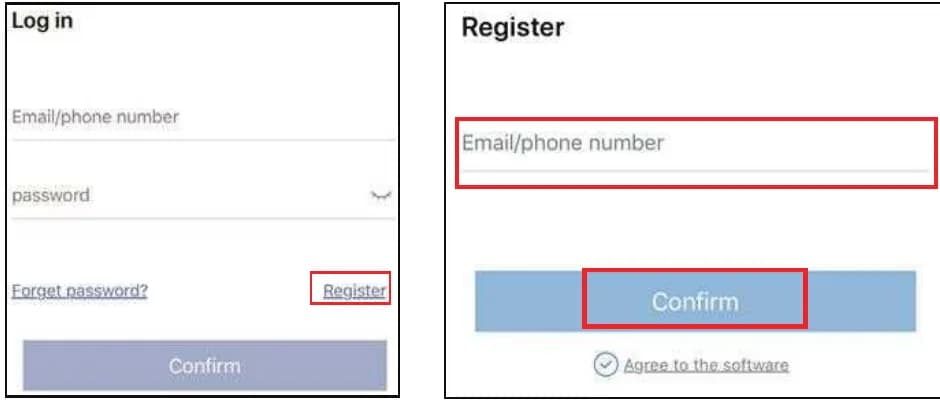 Pantallas de inicio de sesión y de registro